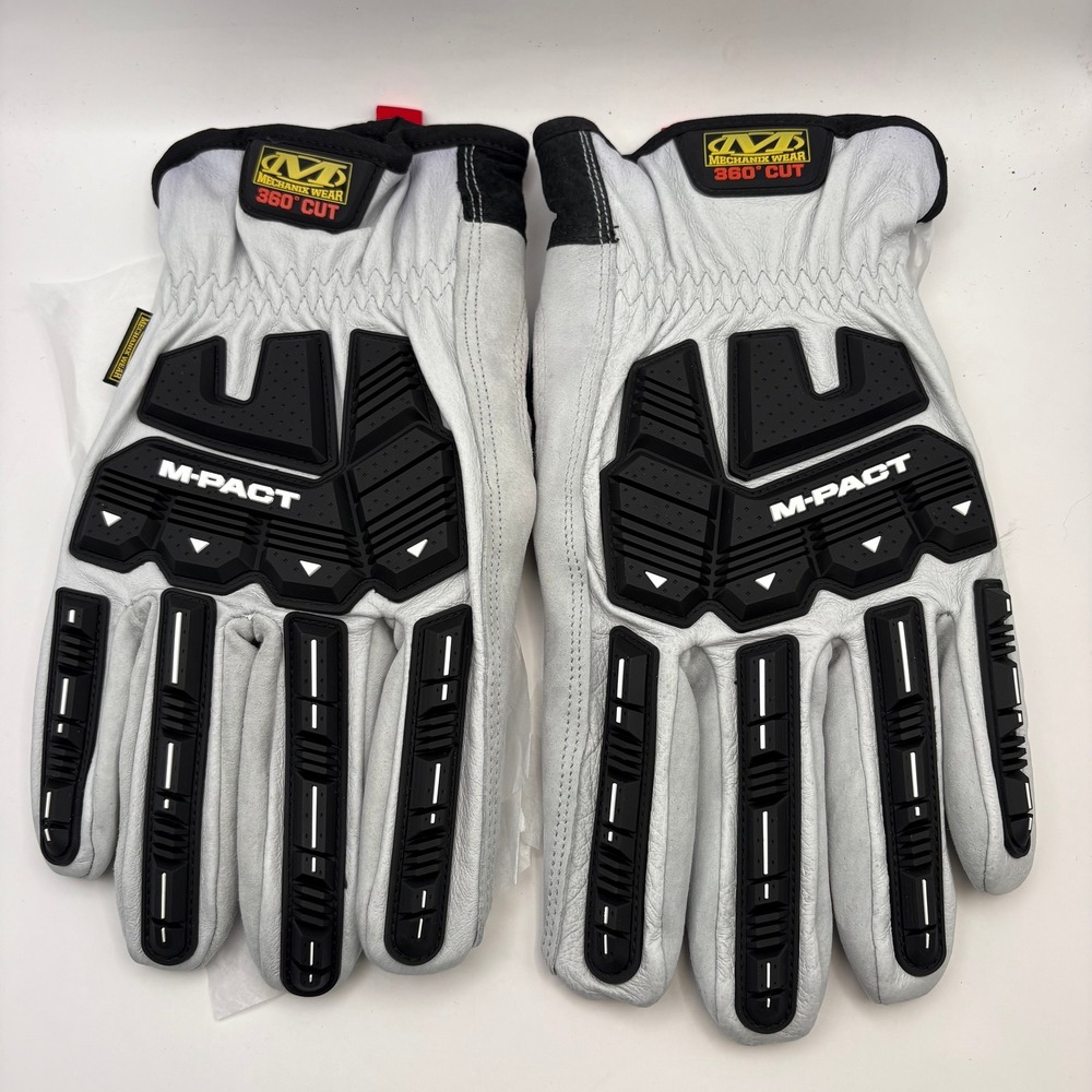 Mechanix Wear Durahide M-Pact HD Driver F8-360 Leather Gloves XXL White Black